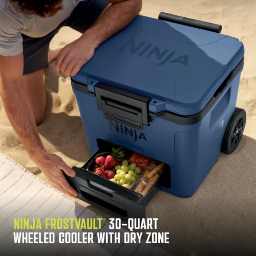 Ninja FrostVault 30QT Cooler with Wheels, Dry Storage - Lakeshore Blue