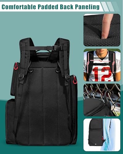 Smasrob Football Backpack with Separate Shoe Compartment - Black