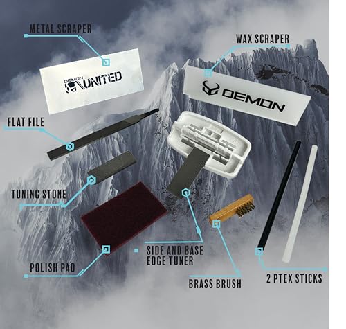 Demon Snowboard & Ski Tuning Kit with Wax, Iron, Tools & Carry Case
