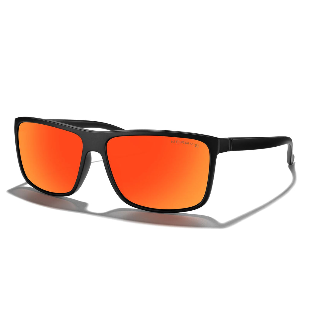 MERRY'S Rectangular Polarized Sports Sunglasses for Men Women Cycling Driving Fishing UV400 Protection S8225