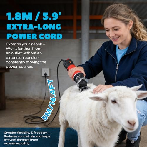 Luzrise Red 1000W Electric Sheep Shearing Clipper for Livestock