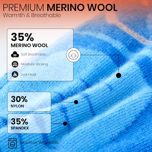 SURGOAL Khaki Merino Wool Heated Socks with 15-Hour Battery & App Control – X-Large