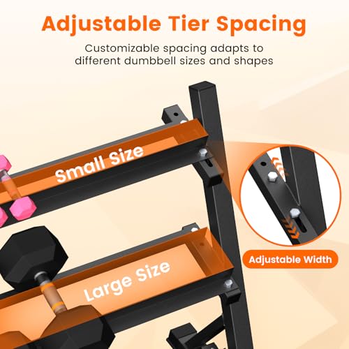 Heavy-Duty Adjustable Dumbbell Rack Stand for Home Gym