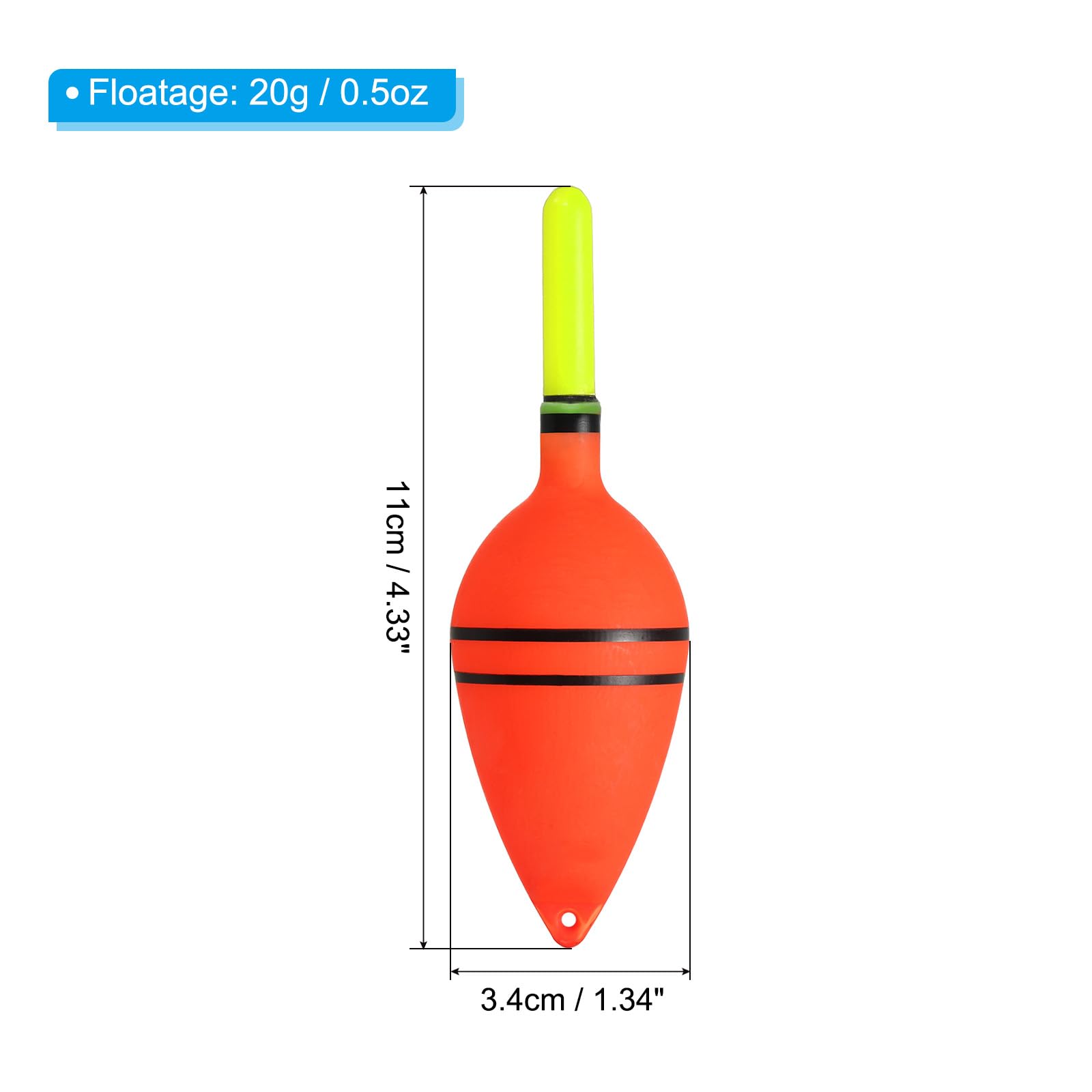 PATIKIL 0.5oz Lighted Fishing Slip Bobbers, 4 Pack EVA Light Up in Green Fishing Float for Night Fishing