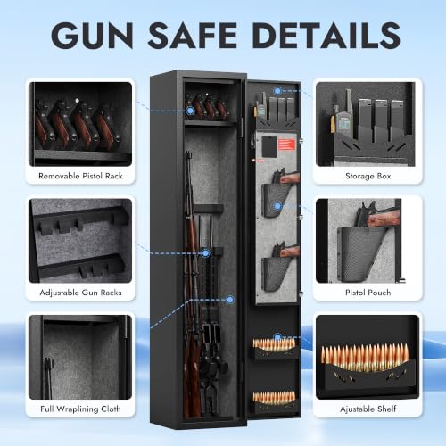 Biometric Gun Safe for Rifles and Pistols - Secure Home Safe with Quick Access