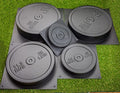 DIY Concrete Weight Plate Mold Set - Reusable 5-Piece ABS Plastic for Home Gym & Garden