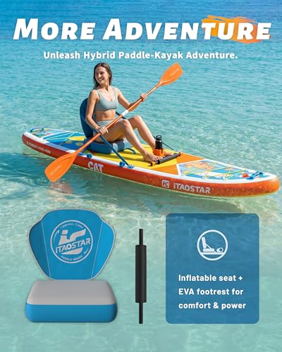 iTAOSTAR Joyful Voyagers Inflatable Stand Up Paddle Board with Full Accessories (Yellow Pets Edition)