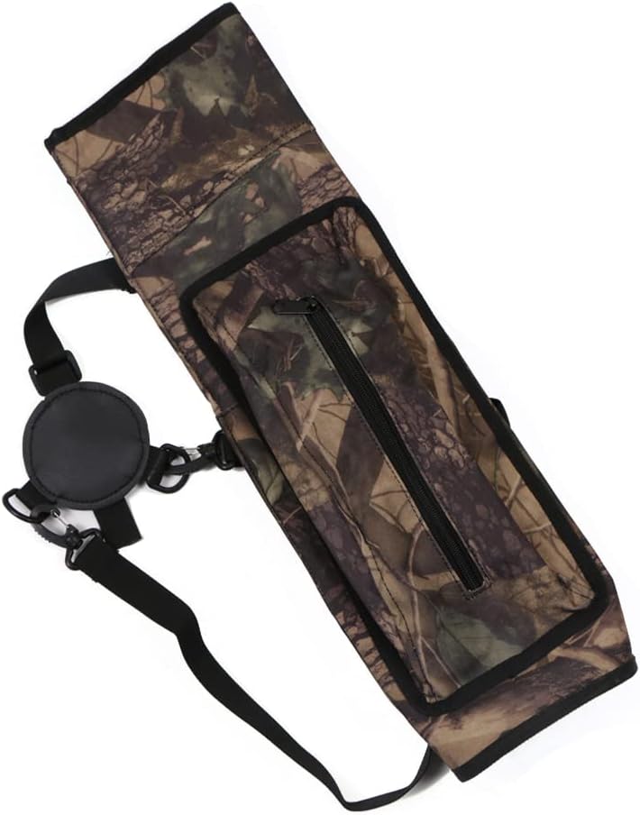TOPARCHERY Archery Quiver - Durable Canvas Arrow Holder with Front Pockets for Target Shooting