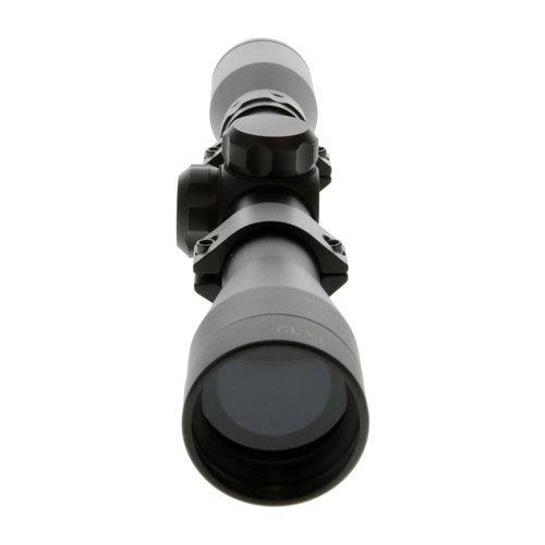 TRUGLO BUCKLINE Tactical Hunting Shooting Durable Waterproof Fogproof 1" Aluminum Tube Riflescope with 3/8" Rimfire Dovetail Mount Rings & Elastic Lens Covers Included, 4 x 32mm, Duplex Reticle