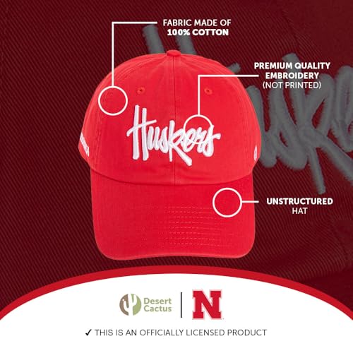 Desert Cactus University of Nebraska Embroidered Baseball Hat - Unisex Cap