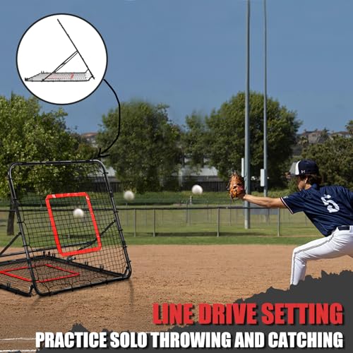 Black Pro Baseball & Softball Rebounder Net - Multi-Sport Pitch Back Training Aid
