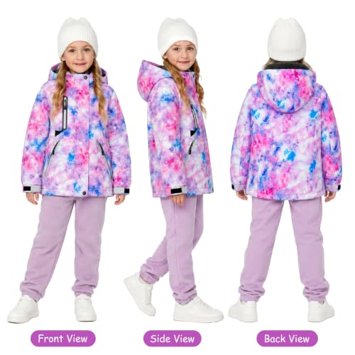 Simplee Kids Girls Winter Ski Jacket Waterproof P-Purple 6-7 Years