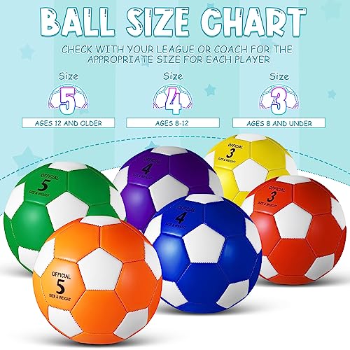 Libima 12 Pcs Colorful Size 4 Soccer Balls with Pump - Official Match Size