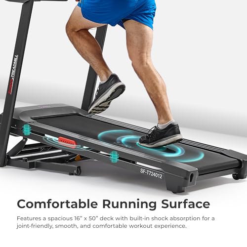 Smart Wi-Fi Treadmill with Auto Incline & Shock Absorption - Sunny Health & Fitness