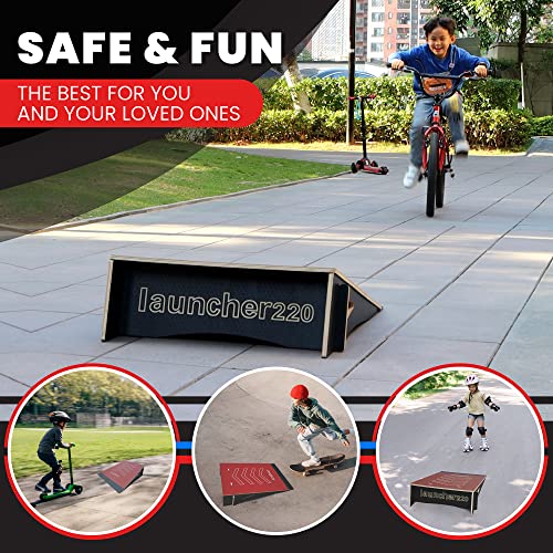 Kids Jumping Ramp for Skateboard Bike Scooter BMX RC Car - Red, 34.37 in, L220