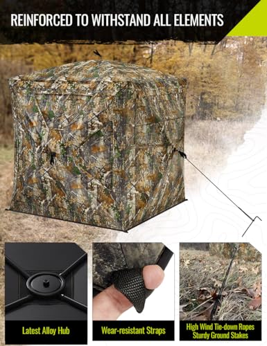 TIDEWE Full See-Through Hunting Blind 270° Visibility with Windproof Curtain