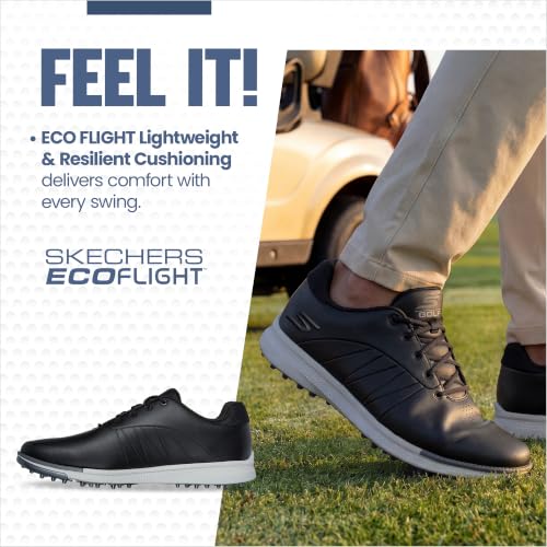 Skechers Men's Waterproof Golf Shoes - Tempo GF, Size 11, Black/Grey