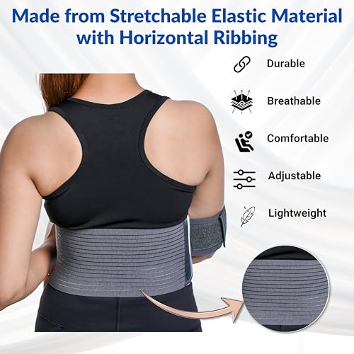 Universal Left Right Shoulder Immobilizer Arm Sling Brace for Clavicle Dislocation - Grey (28-38 Inches) - Support After Surgery