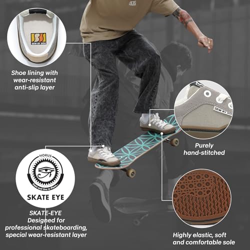 Men Women Low Top Skate Shoes Casual Sneakers 6.5 Beige - Skateboarding