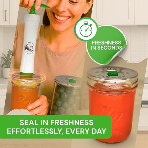 Mason Jar Vacuum Sealer Kit - 1 Pack Handheld High-Suction Food Sealer for Jars