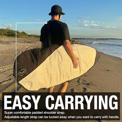 6'0" Surfboard Bag with Foam Padding and Waterproof Cover - Zippered Daybag