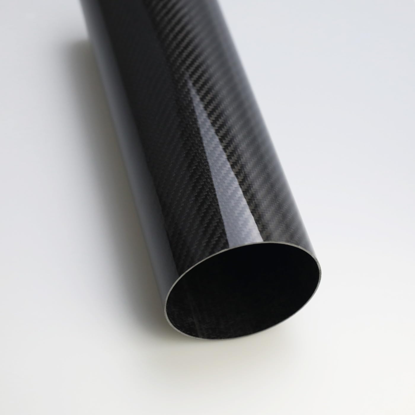 KRD PERFORMANCE 102mm (4") OD Straight Carbon Fiber Tube, 4 Inch Outer diameter, Length 300mm (11.8"), 1.5mm Thickness, 3K Twill Real Carbon Fiber Pipe