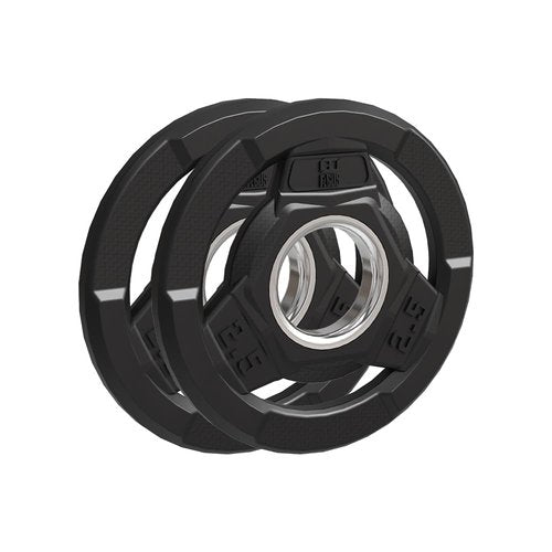 FAGUS H Weight Plate 2-Inch Rubber Coated Olympic Grip Plate for Barbell,Solid Cast Iron Weight Plates for Strength Training,Weightlifting,Crossfit,Home Gym,2.5LB Pair