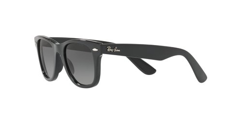 Ray-Ban Junior Kids' RJ9066S Wayfarer Square Sunglasses, Black/Light Grey Gradient Dark Grey, 47 mm