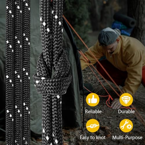 Aystkniet Reflective Paracord Rope Fluorescent Green 1000FT - Heavy Duty Survival Cord