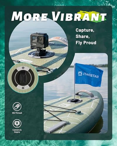 iTAOSTAR 12'×35'' Army Green Paddle Board with All Gear - Inflatable SUP for Water Recreation