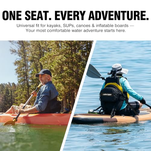 LightZon Universal Kayak Seat with 2.75-Inch Thick Cushion and Ergonomic Back Support - Model 1