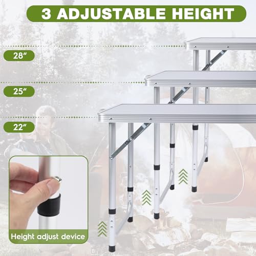 Pnbfhn Outdoor Folding Camping Table with Storage Organizer - Grey