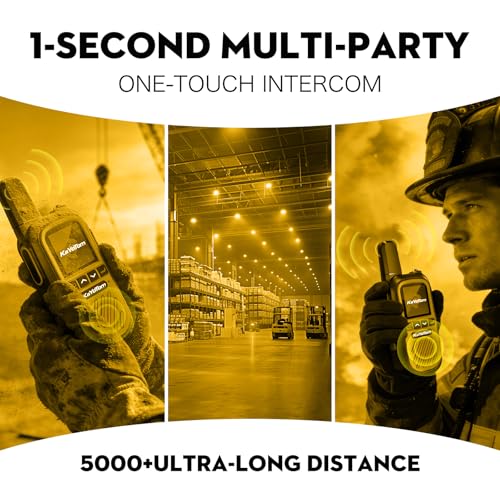 2-Pack Long Range 4G LTE Walkie Talkies with SIM Card - Rugged Two-Way Radios for Construction & Fleet, 5000+ Miles