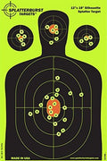 Splatterburst Targets - Silhouette Splatter Target - Bright Fluorescent Yellow - 12 x 18 Inch - Made in USA