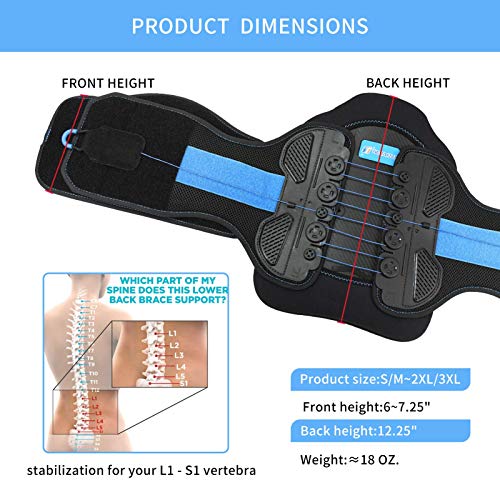 LSO Back Brace with Bionic Decompression Plate - Large/X-Large Fit 33.75-47"