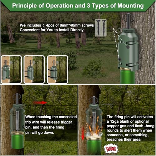 Wallace Forge 6-Pack 12 Gauge Camping Trip Wire Alarm with Screws - Outdoor Security