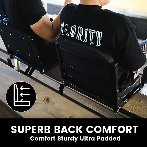 Portable Stadium Seat with Ultra Padded Foam Back Support and Shoulder Strap