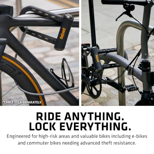 OnGuard RockSolid U-Lock 14mm Hardened Steel Bike Lock with Anti-Grind Coating