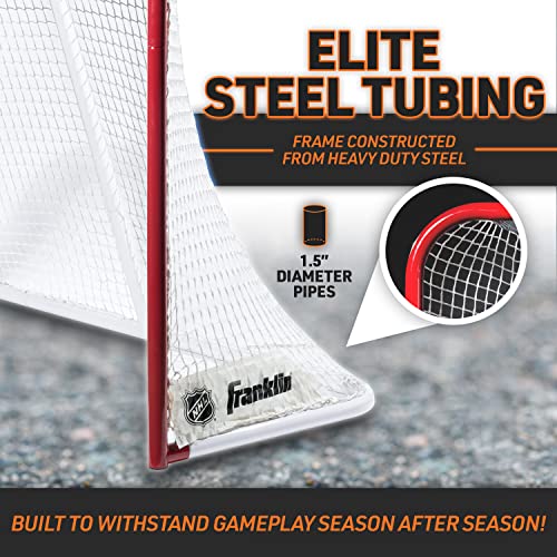 Hockey Goal Set with Steel Frame & Heavy-Duty Net - Red/White, 72x48 Inches