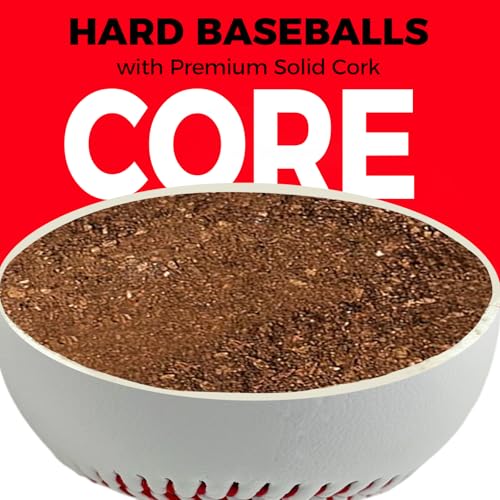 Blank Practice Baseballs 9 Inch Solid Cork Core for Training & League Play