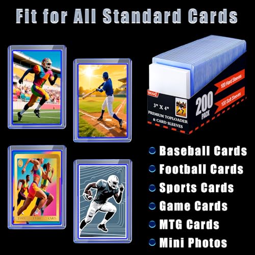 TRUGQ 1000 Hard Card Top Loaders + 1000 Soft Sleeves - 3x4 Inch Card Protectors (Variation of THIS listing)