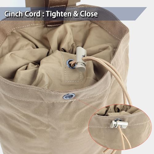 Coyote Brown Tactical Dump Pouch - Foldable Mag Utility Pouch for Battle Duty Belt
