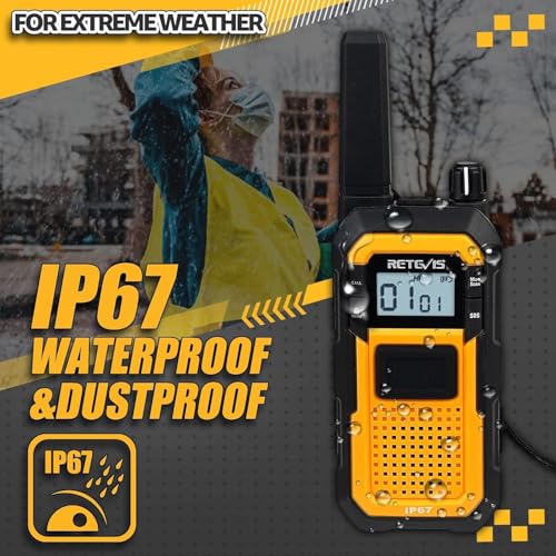 Retevis RB48 Waterproof Walkie Talkies with G-Type Earpiece for Adults