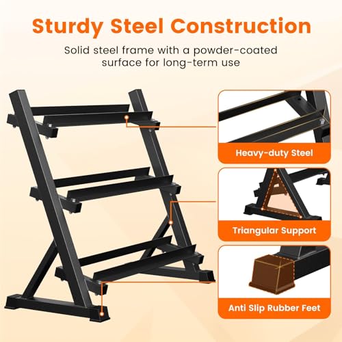 Heavy-Duty Adjustable Dumbbell Rack Stand for Home Gym