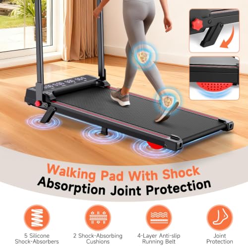 Large 3-in-1 Walking Pad Treadmill for Home with Handle Bar & 9% Incline - Supports 300lbs