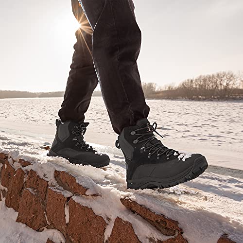 NORTIV 8 Men's Waterproof Snow Hiking Boots - Black, Size 10, Winter & Snow
