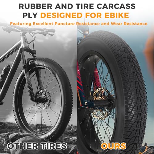 HOMEXMTD 2 Pack 20x4.0 Fat Bike Tires & Repair Tool Kit - Off-Road Replacement Set
