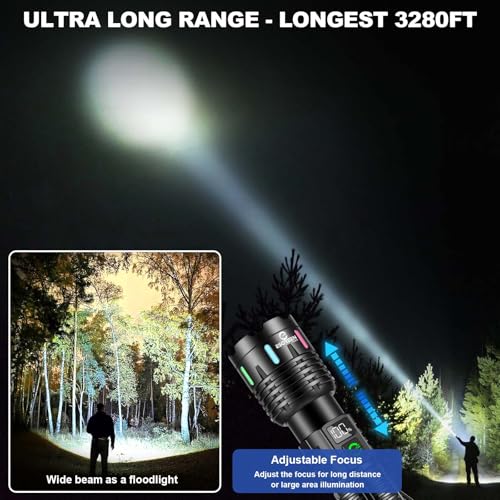 Esgreen Super Bright LED Rechargeable Flashlight 100000 Lumens 2 Modes - Medium Pack
