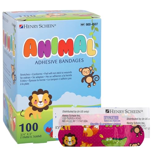 Kids Animal Print Adhesive Bandage - 3/4" x 3" Sterile, 100 Count - Variation of 3/4" x 3" Strip
