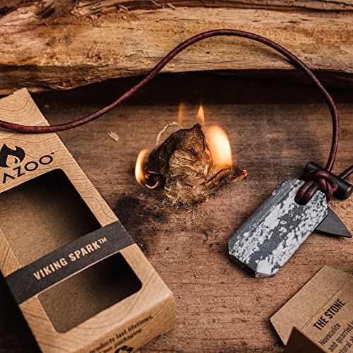 Viking Spark Whetstone & Firestarter Necklace - Survival Gear Pendant